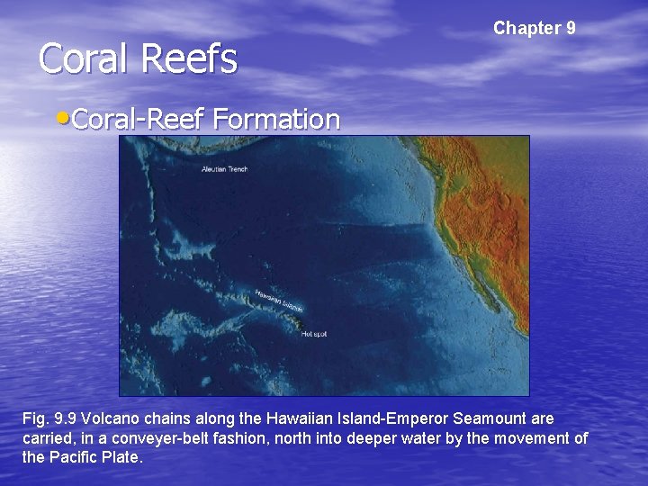 Coral Reefs Chapter 9 • Coral-Reef Formation Fig. 9. 9 Volcano chains along the