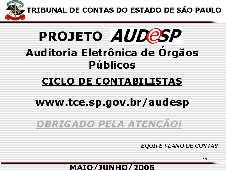 X TRIBUNAL DE CONTAS DO ESTADO DE SÃO PAULO PROJETO Auditoria Eletrônica de Órgãos