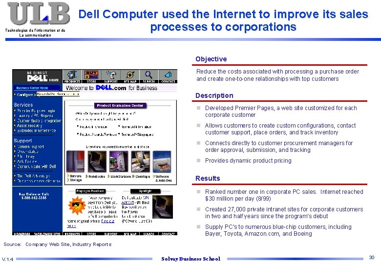 Technologies de l’information et de La communication Dell Computer used the Internet to improve