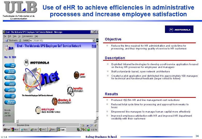 Technologies de l’information et de La communication Use of e. HR to achieve efficiencies