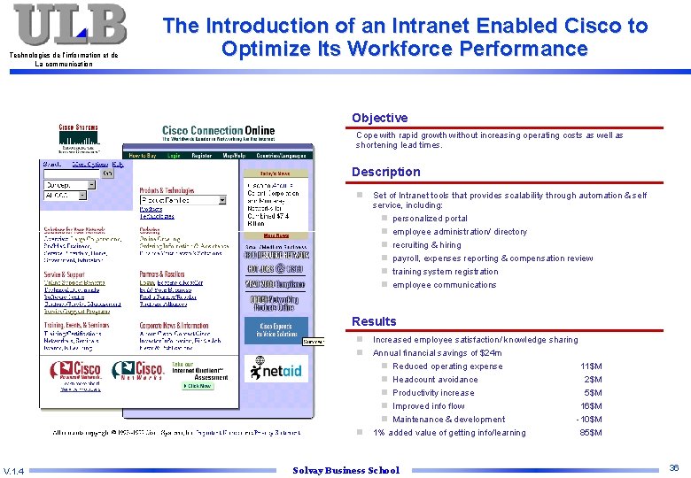 Technologies de l’information et de La communication The Introduction of an Intranet Enabled Cisco