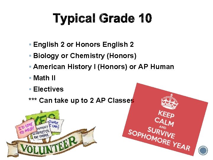 § English 2 or Honors English 2 § Biology or Chemistry (Honors) § American