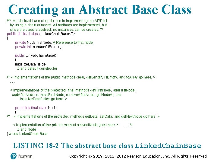 Creating an Abstract Base Class /** An abstract base class for use in implementing