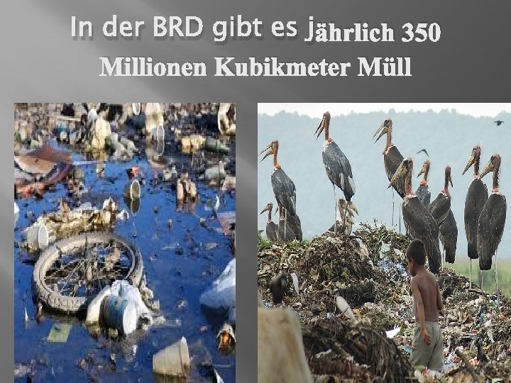 In der BRD gibt es jährlich 350 Millionen Kubikmeter Müll 