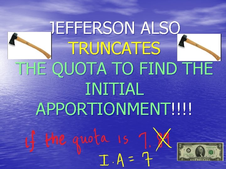 JEFFERSON ALSO TRUNCATES THE QUOTA TO FIND THE INITIAL APPORTIONMENT!!!! 