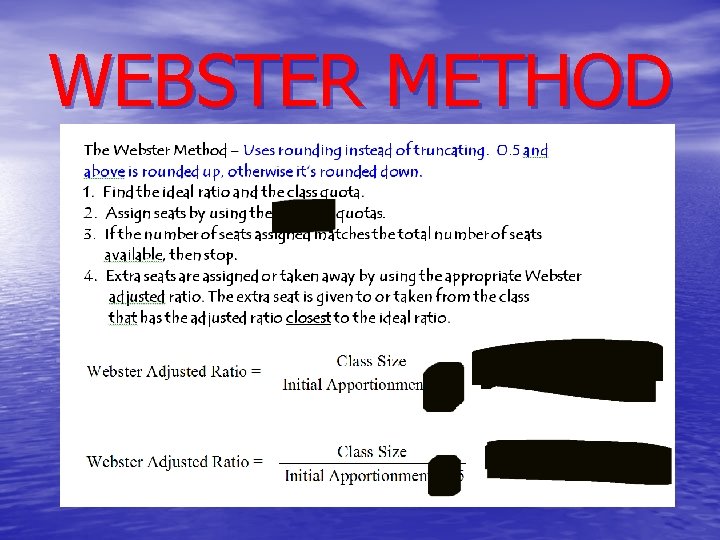 WEBSTER METHOD 