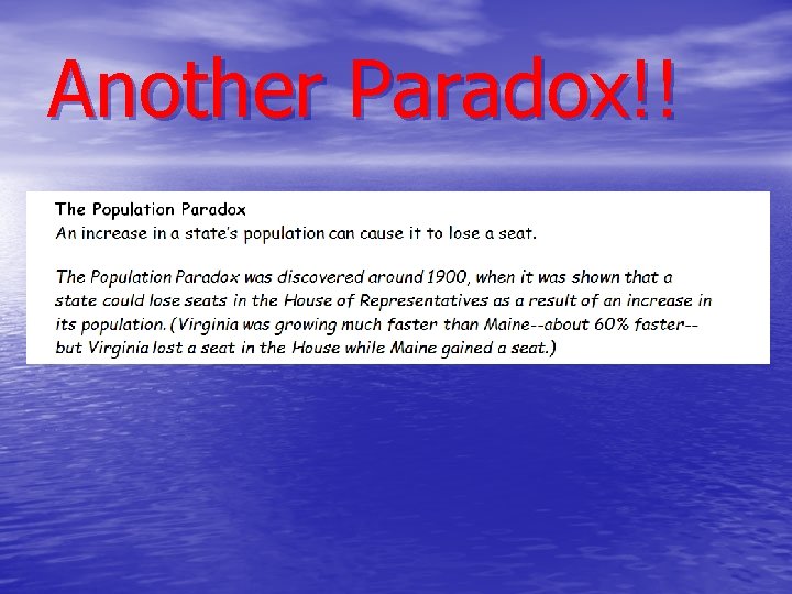 Another Paradox!! 