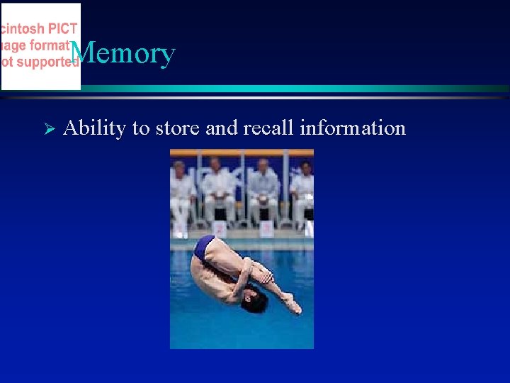 Memory Ø Ability to store and recall information 