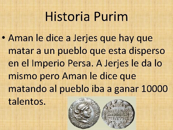 Historia Purim • Aman le dice a Jerjes que hay que matar a un