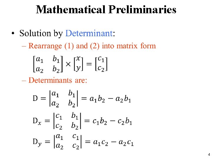 Mathematical Preliminaries • 4 