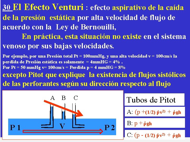 30 El Efecto Venturi : efecto aspirativo de la caída de la presión estática