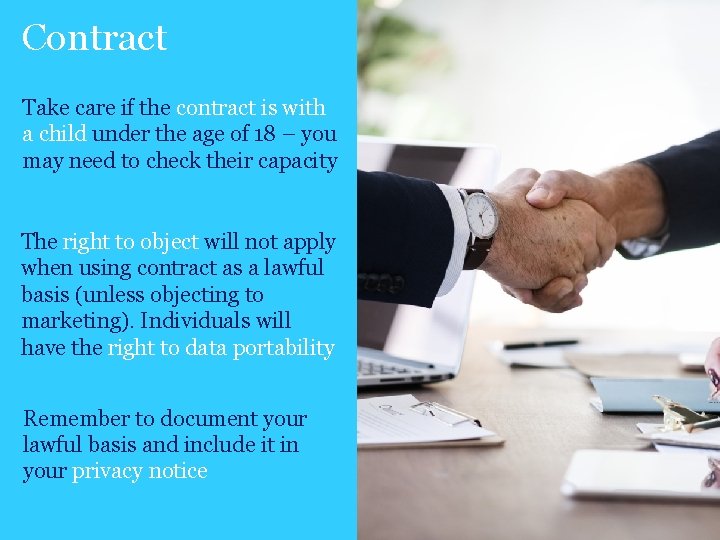 Contract Take care if the contract is with a child under the age of