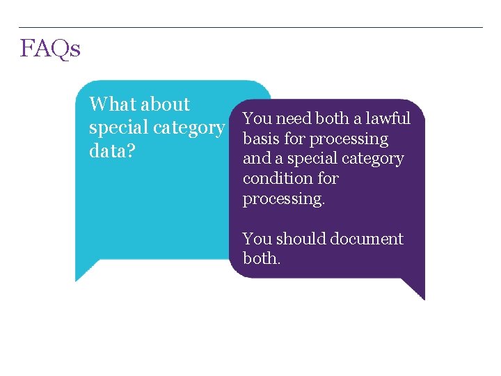 FAQs What about You need both a lawful special category basis for processing data?