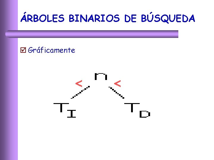 ÁRBOLES BINARIOS DE BÚSQUEDA þ Gráficamente 