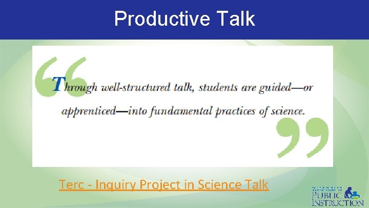 Productive Talk Terc - Inquiry Project in Science Talk 