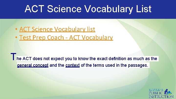 ACT Science Vocabulary List • ACT Science Vocabulary list • Test Prep Coach -