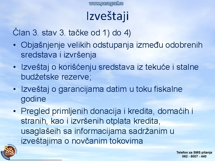 Izveštaji Član 3. stav 3. tačke od 1) do 4) • Objašnjenje velikih odstupanja