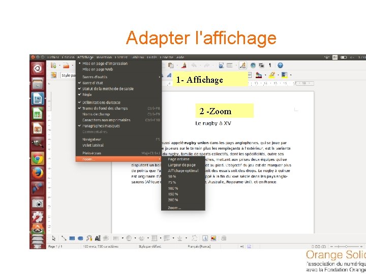 Adapter l'affichage 1 - Affichage 2 -Zoom 