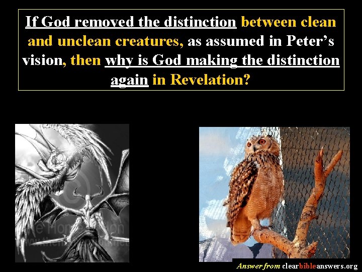 If God removed the distinction between clean and unclean creatures, as assumed in Peter’s