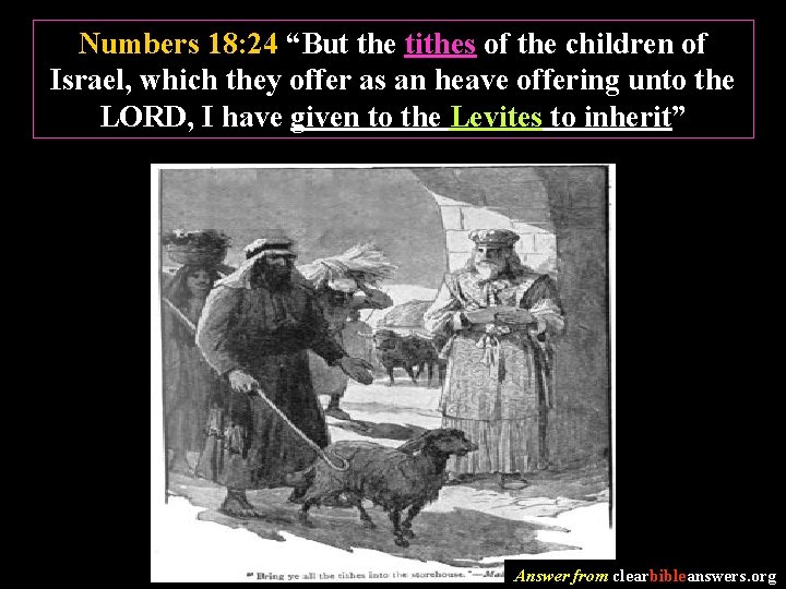 Numbers 18: 24 “But the tithes of the children of Israel, which they offer