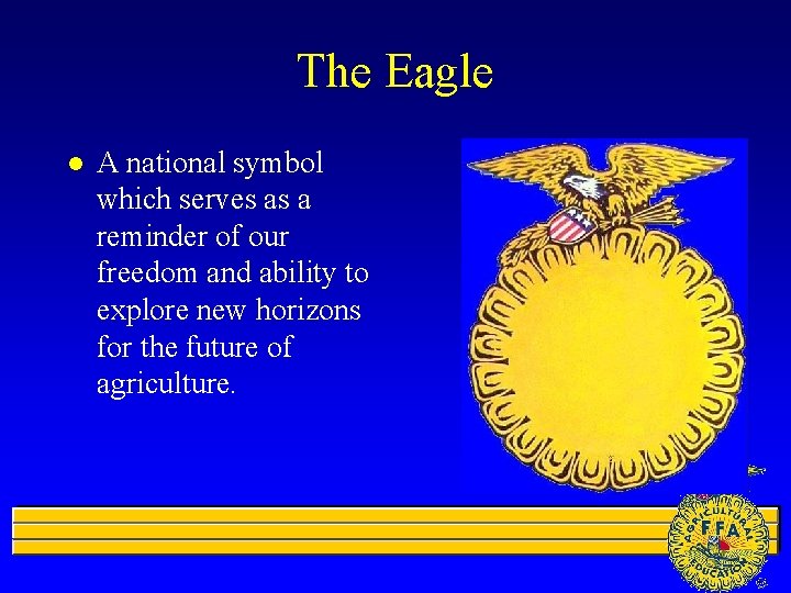 The Eagle l A national symbol which serves as a reminder of our freedom