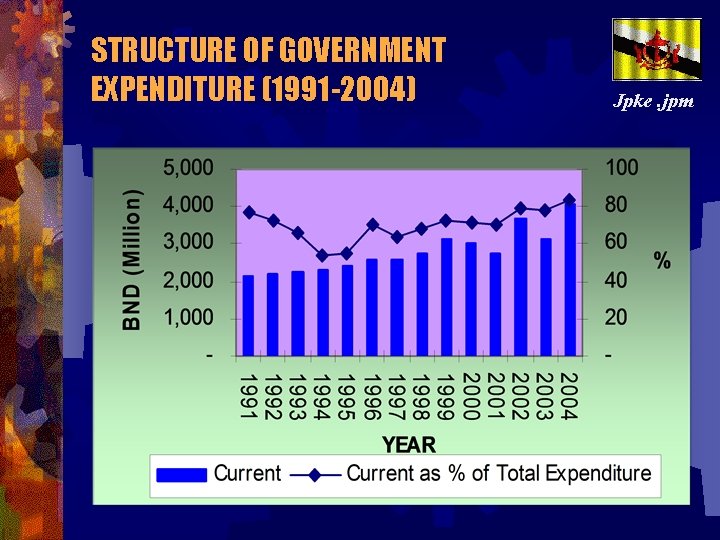 STRUCTURE OF GOVERNMENT EXPENDITURE (1991 -2004) Jpke. jpm 