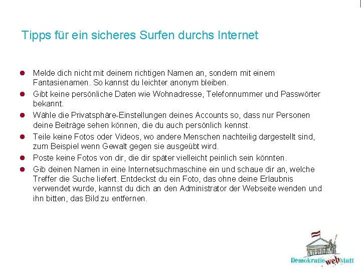 Tipps für ein sicheres Surfen durchs Internet l Melde dich nicht mit deinem richtigen