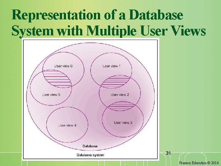 Representation of a Database System with Multiple User Views 16 Pearson Education © 2014