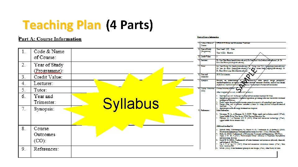 Teaching Plan (4 Parts) Syllabus 
