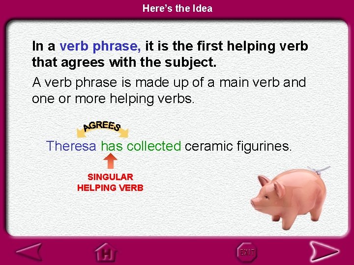 Here’s the Idea In a verb phrase, it is the first helping verb that