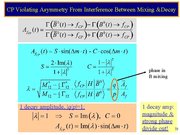 CP Violating Asymmetry From Interference Between Mixing &Decay phase in B mixing 1 decay