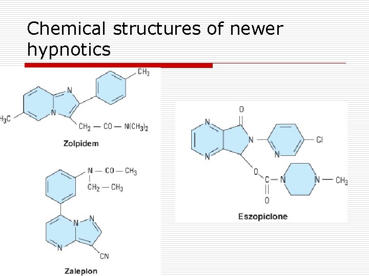 Chemical structures of newer hypnotics 