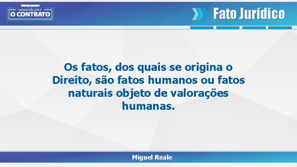 Fato Jurídico Os fatos, dos quais se origina o Direito, são fatos humanos ou