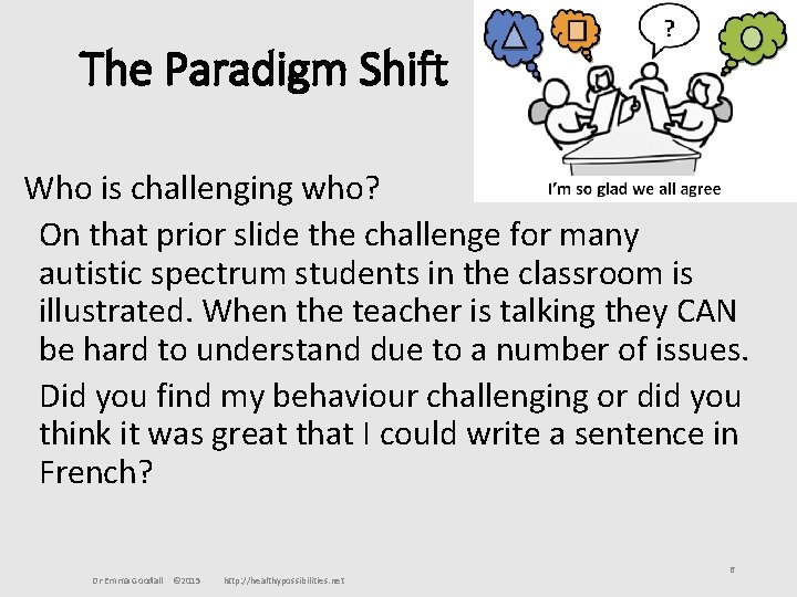 The Paradigm Shift Who is challenging who? On that prior slide the challenge for