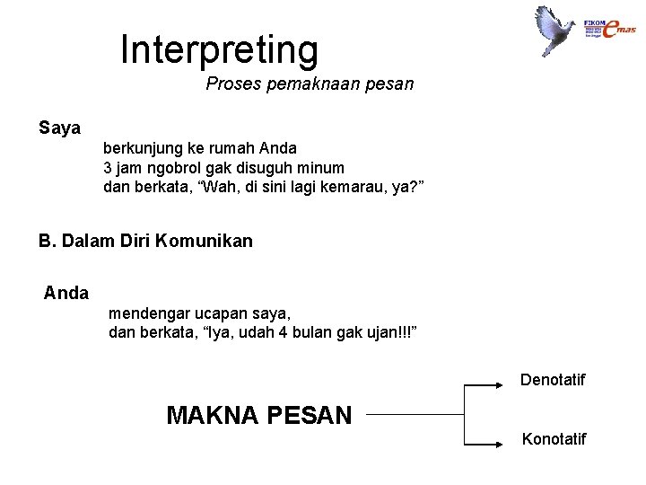 Interpreting Proses pemaknaan pesan Saya berkunjung ke rumah Anda 3 jam ngobrol gak disuguh