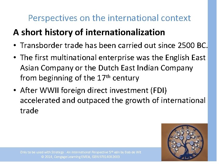 Perspectives on the international context A short history of internationalization • Transborder trade has
