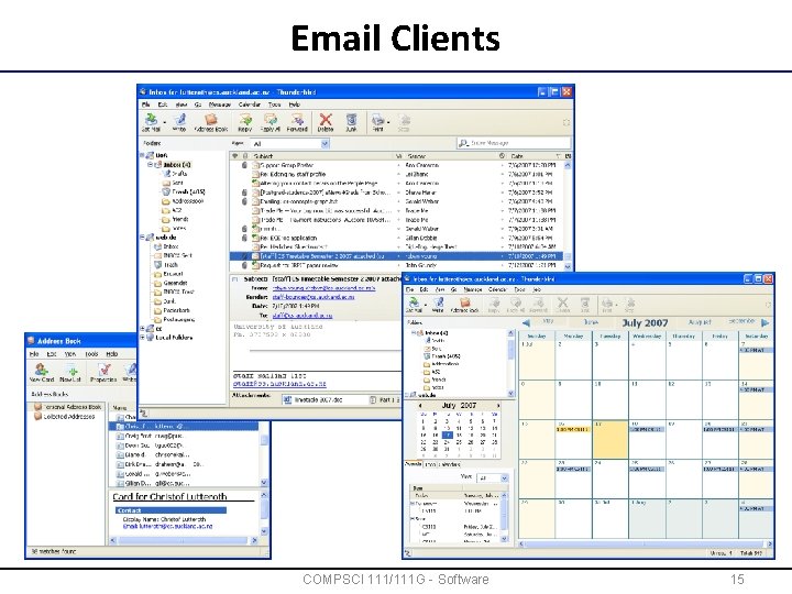 Email Clients COMPSCI 111/111 G - Software 15 