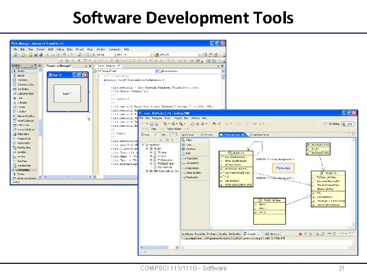 Software Development Tools COMPSCI 111/111 G - Software 21 