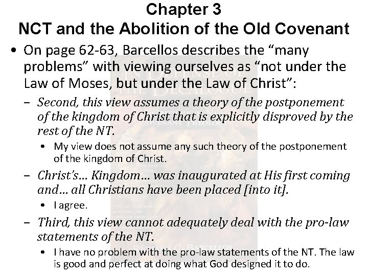 Chapter 3 NCT and the Abolition of the Old Covenant • On page 62