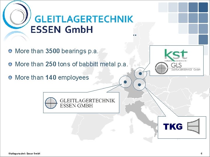 A strong Group for large Bearings. . . More than 3500 bearings p. a.