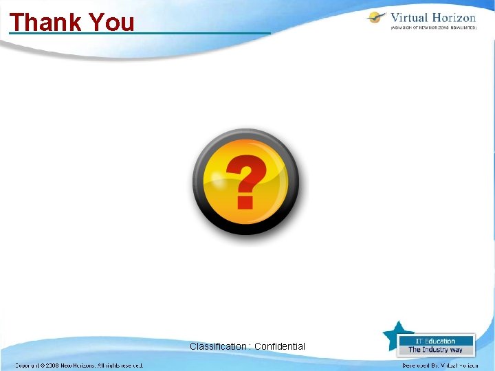 Thank You Classification : Confidential Thank You Classification : Confidential
