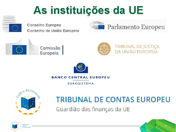 As instituições da UE 3 