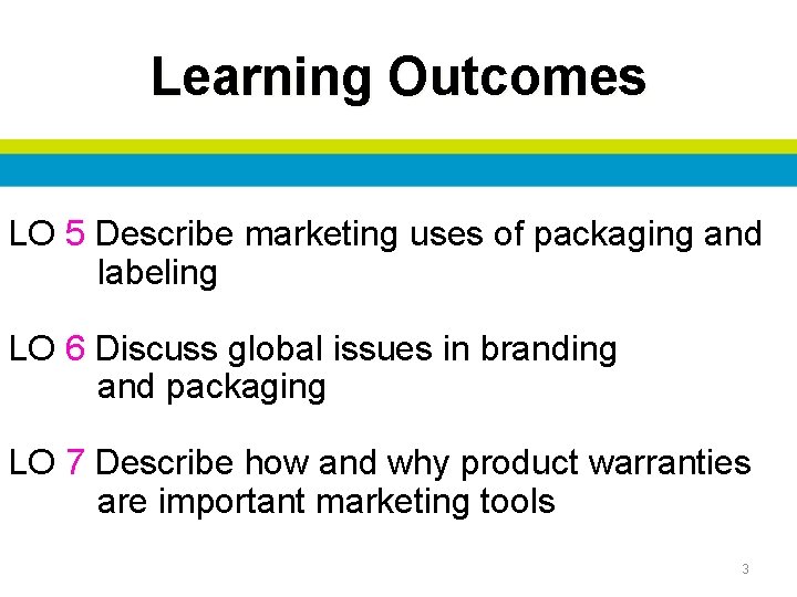 Learning Outcomes LO 5 Describe marketing uses of packaging and labeling LO 6 Discuss