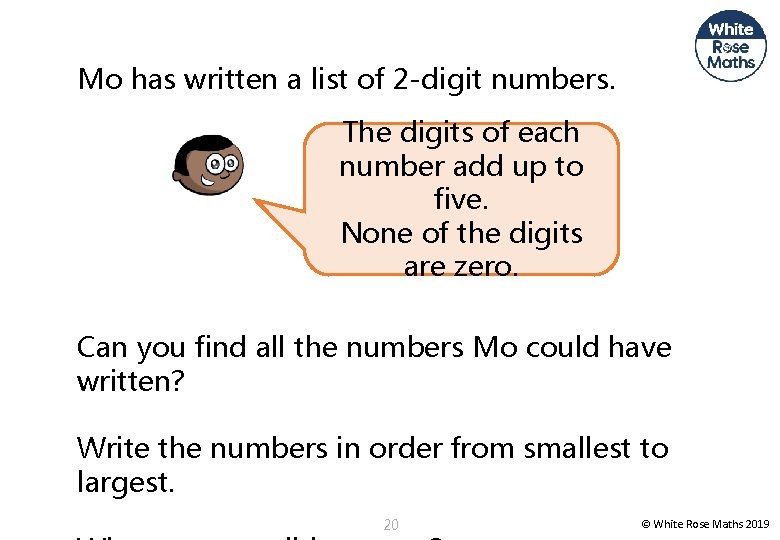 Mo has written a list of 2 -digit numbers. The digits of each number