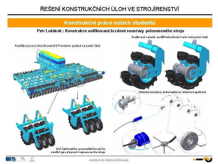 ŘEŠENÍ KONSTRUKČNÍCH ÚLOH VE STROJÍRENSTVÍ Konstrukční práce našich studentů Petr Lukášek : Konstrukce unifikované