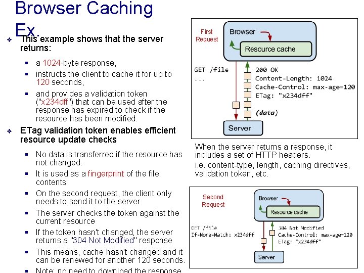 v Browser Caching Ex. This example shows that the server First Request returns: §