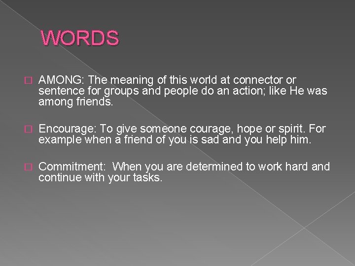 WORDS � AMONG: The meaning of this world at connector or sentence for groups