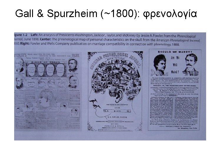 Gall & Spurzheim (~1800): φρενολογία 