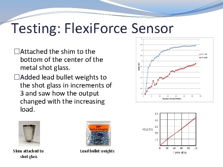 Testing: Flexi. Force Sensor �Attached the shim to the bottom of the center of