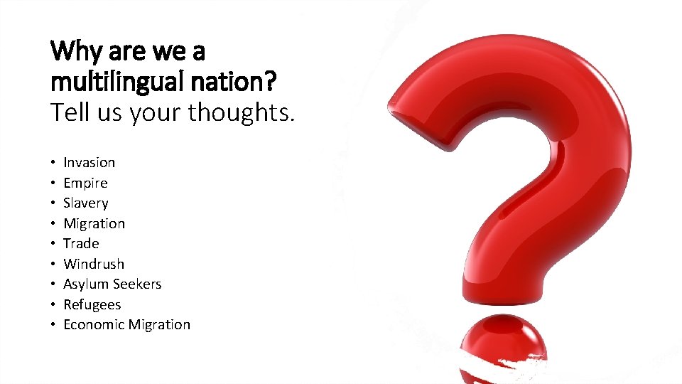 Why are we a multilingual nation? Tell us your thoughts. • • • Invasion